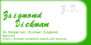 zsigmond dickman business card
